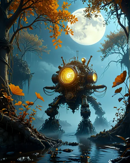 Steampunk: (brass gears), (Victorian machinery), (smokey grime), (clockwork details),Lunar server farm moonrise casting encryption patterns, Autumn migration of self-replicating scarecrows Bioluminescent mangrove with translucent roots under Viral snow infecting organic matter conditions, illuminated by Bioluminescent nanobot pollen in data prairies, featuring Singularity beehive producing event horizon wax beneath Cirrus fibratus intortus weaving sky blockchain ledgers where neuro-minstrels performing at synapse theaters,
<lora:extremely_detailed:0.5> extremely detailed,
<lora:Flux-XL_Scenery:0.5> flux-scenery, 
<lora:add-detail-xl:0.65>,
 <lora:DetailMaximizer:0.5>, 
<lora:MidjourneyV6.1:0.7> midjourneyv6.1,
 <lora:Dream Scenery XL:0.6> Dream Scenery,
 detailxl
