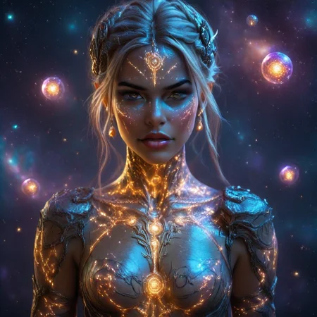 Gorgeous Galactic female with bronze skin