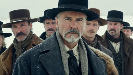 <lora:The Hateful Eight film style:0.9>
<lora:detailed:0.5>
<lora:perfection style:0.5>
<lora:Chiaroscuro Lighting Style:0.3>
In 1870,A Western film,Cinematic Kodak picture of a collage of different wild west people with hats and furs,looking at viewer,blonde hair,brown hair,black hair,hat,brown eyes,white hair,male focus,multiple boys,necktie,scarf,facial hair,scar,beard,6+boys,top hat,realistic,mustache,bald,manly,old,old man,wrinkled skin ,The Hateful Eight film style