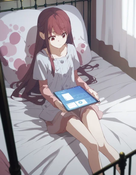 score_9,  score_8_up, score_7_up, source_anime, <lora:rin-ponyxl:0.9> rnshltr,
1girl, solo, tablet pc, holding tablet pc, bed, bedroom