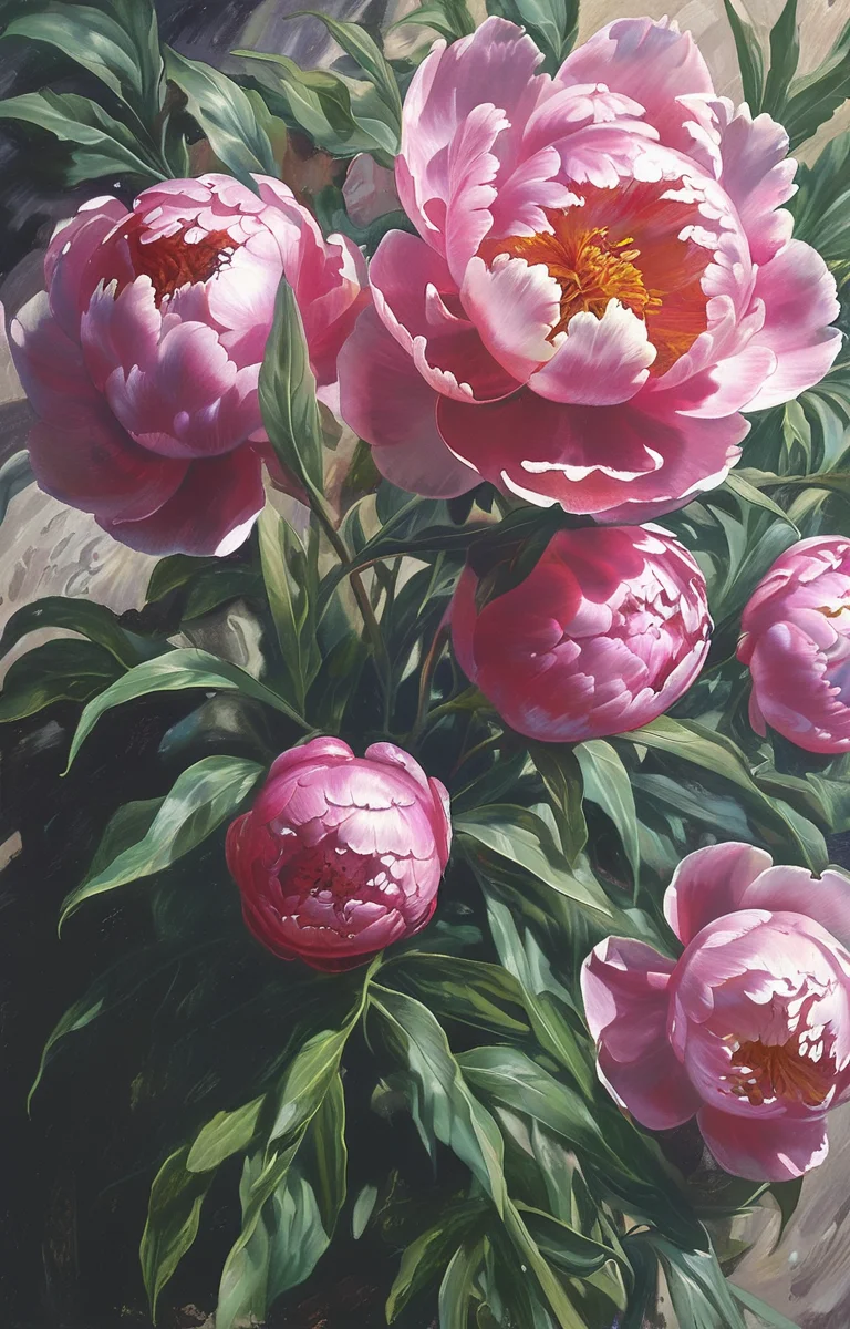 masterpiece,best quality,<lora:tbh234-sdxl:0.9>,illustration,style of Alex Ross decaying peonies