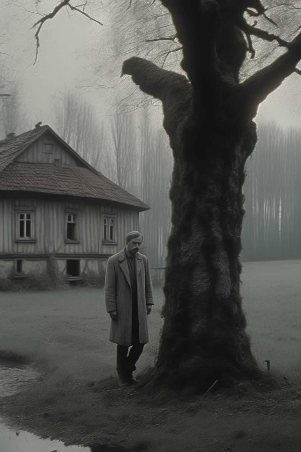 <lora:Director Krzysztof Kieslowski style:1>Director Krzysztof Kieslowski style - Tarkovsky, Time engraver, film Homesickness, Motion picture film, black and white photographs, experimental film, depth of field shots, artistic sense, sadness. Quiet countryside, HDR,UHD,64K, highly detailed, studio lighting, professional, art station Trends, Unreal Engine, to subvert the style of cinema, modernist sensibility, profound scenes, huge scale