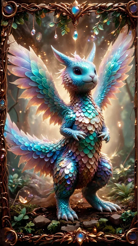 made out of iridescent scales, Macrame of a Spellbinding (Bronze Pokémon:1.2) , [art by Emil Carlsen, (Michael Borremans:0.8) ::1], Breakcore, glimmering transformation, <lora:PinkieIriSclsSDXL:0.85> p1nk1r1sc4l3s, <lora:aidma-Image Upgrader-v0.1:0.45>, <lora:aidmaSecretLab-V0.1:0.65>, silver frame
