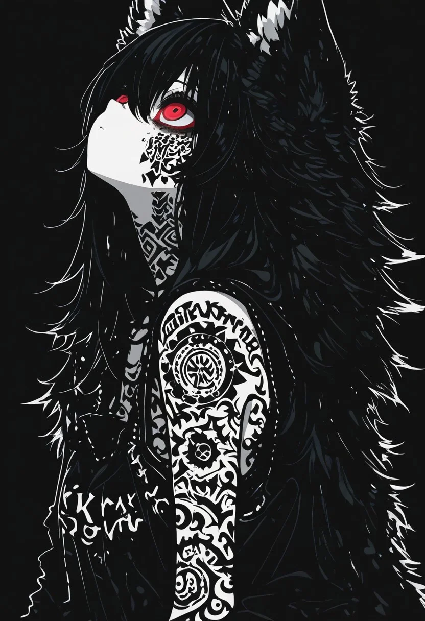 1 girl , 1 wolf , celtic tattoos , norse tattoo ,
masterpiece ,best quality ,amazing quality, sometyome_illu ,k4_illu ,xxx667_illu ,