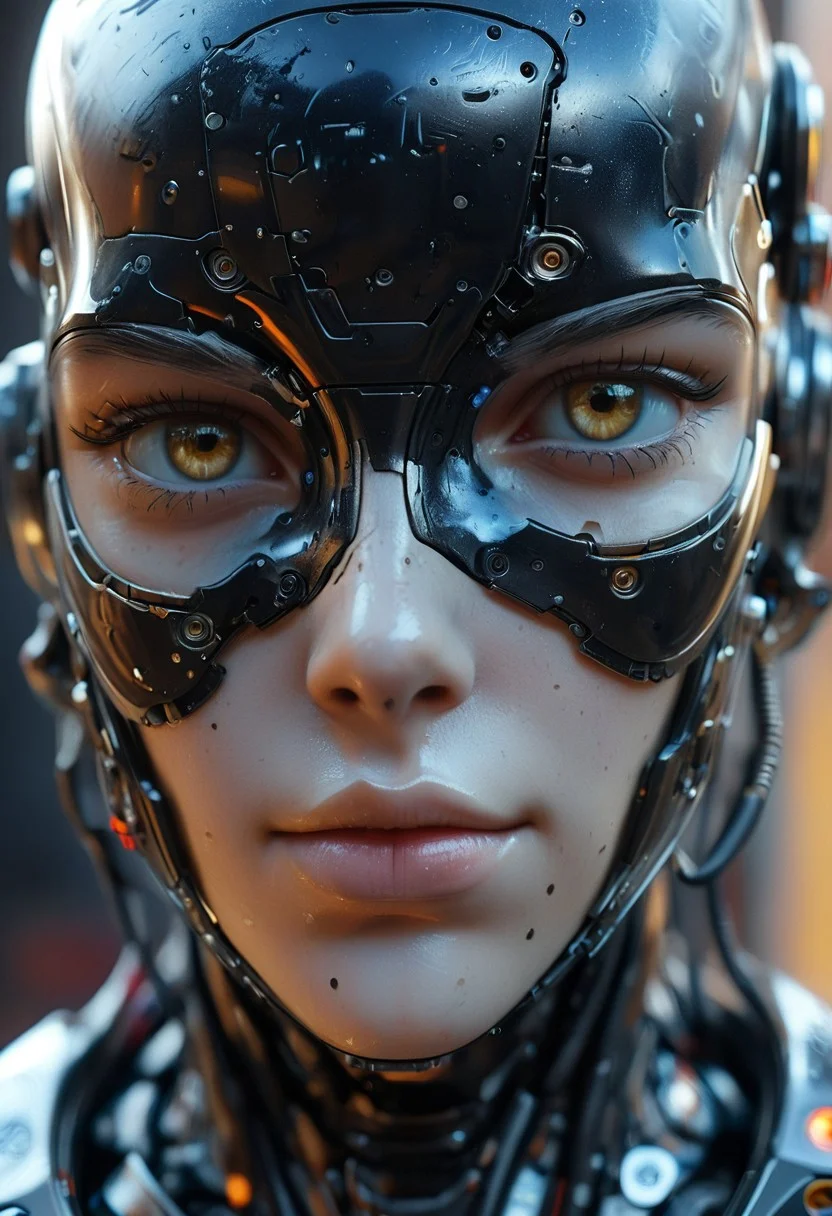 ,3d model, 3d render, cyborg's head 3d octane render,carbon material body parts, ultra photorealistic, 8 k hyper detailed image unreal engine, the art contemporary art by adolf hiremy hirschl, shallow depth of field, vignette,
