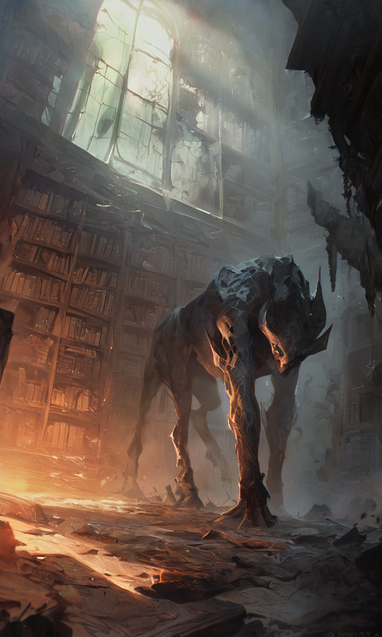 score_9, score_8_up, score_7_up, BREAK, gwentstyle, abandoned dark library, environment, (dark fantasy:1.2), soft light, <lora:GwentStyle_v2:0.85>
