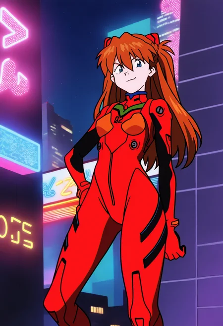 best quality, amazing quality, very aesthetic, absurdres,
BREAK
1girl, asuka langley, red plugsuit, standing, smug, looking at viewer, futuristic background, neon light , buildings, night, <lora:GundamWingNoobLocon_byKonan:1>