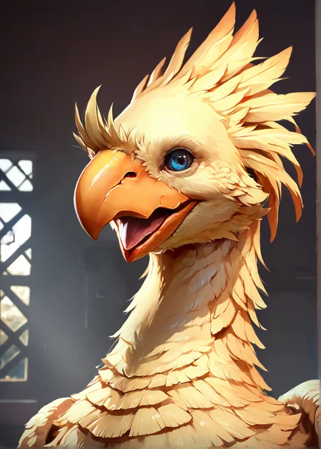 source_realistic, realistic, photo, (score_9, score_8_up, score_7_up, zPDXL), chocobo <lora:chocobo_(ponyxl):1>, no humans, upper body,