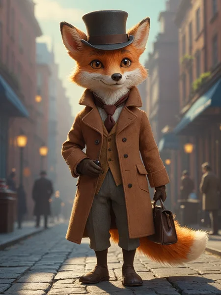 movie still photo of anthropomorphic vulpes vulpes fulva as sherlock holmes, by weta, pixar disney, greg rutkowski, wlop, ilya kuvshinov, rossdraws, artgerm, octane render, iridescent, bright morning,
