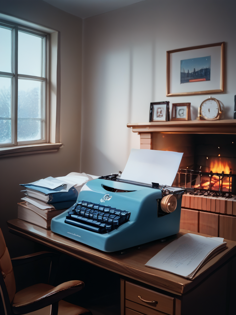 score_9, score_8_up, score_7_up, source_anime, BREAK


A cozy office, (fireplace:1.3),

oak desk and chair,

typewriter,

window, night time, stars