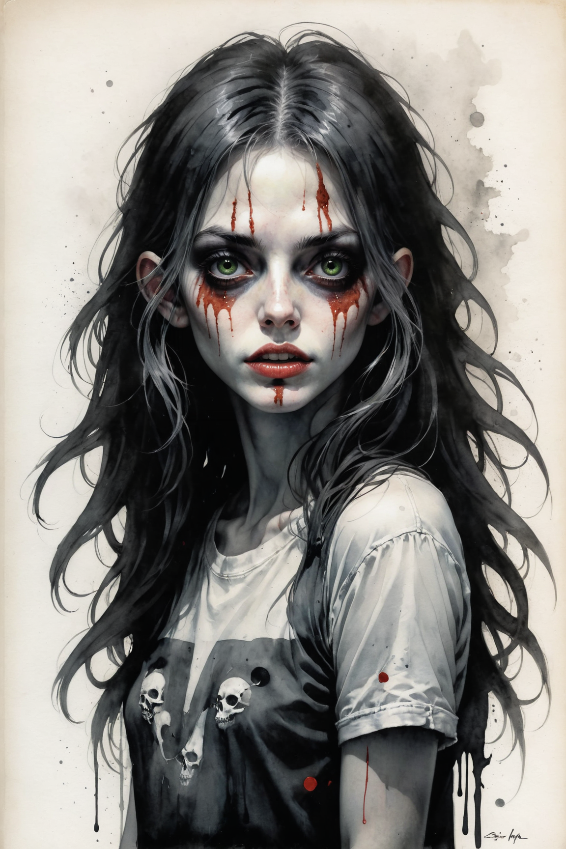 by  Dan Mora  and  Lois van Baarle in the style of  Stephen Gammell   <lora:more_art:0.30> <lora:midjourney:-0.15> <lora:RMSDXL_Enhance:0.50> <lora:RMSDXL_Creative:0.50> <lora:RMSDXL_Photo:0.50> <lora:RMSDXL_Darkness_Cinema:0.50> <lora:clothing_slider:2.00> <lora:great_lighting:1.50> <lora:aesthetic:1.50> <lora:photorealistic_portrait:1.50> <lora:extremely_detailed:1.50> <lora:dpo:0.25>