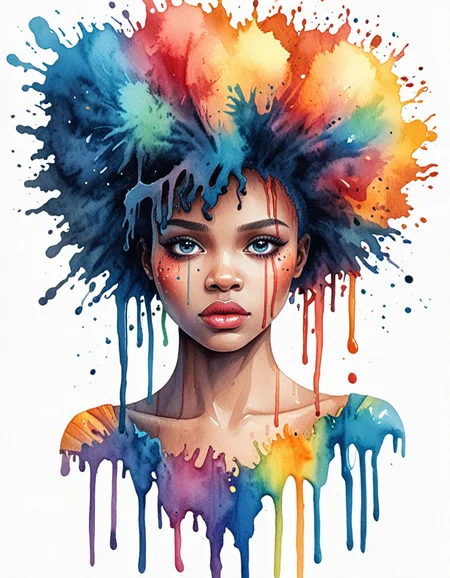 novuschroma65 style african hydropunk princess dripping watercolor on a white background <lora:novuschroma65 style:1> <lora:sdxl_lightning_8step_lora:1>