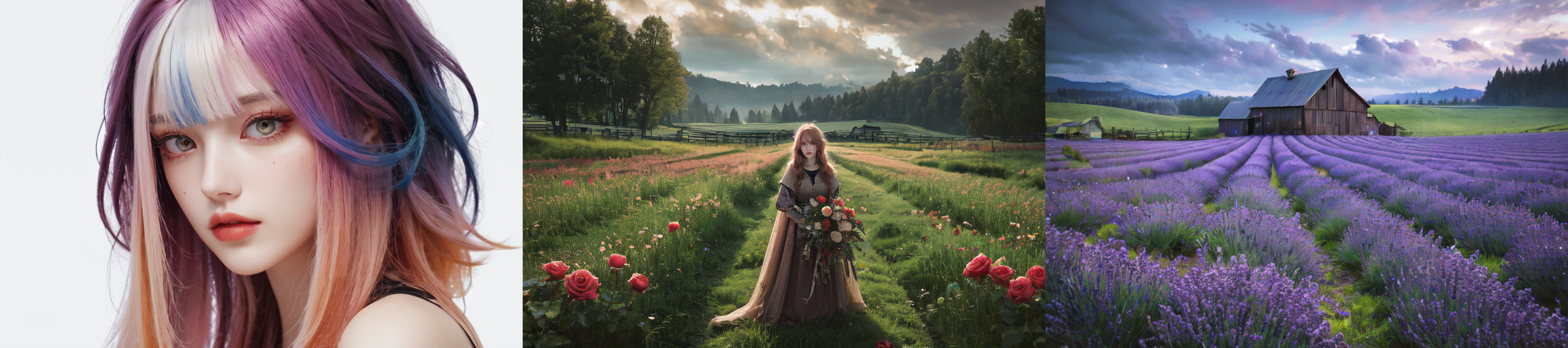 (otherworldly), highly insanely detailed, masterpiece, top quality, best quality, highres, 4k, 8k, RAW photo, (very aesthetic, beautiful and aesthetic), farm, fields, barn, fence, fantfa, <lora:FantasyFarm-10:0.6>, 
1girl, 
(__lazy-wildcards/char/haircolor__), 
(__lazy-wildcards/dataset/background-color__),âââ