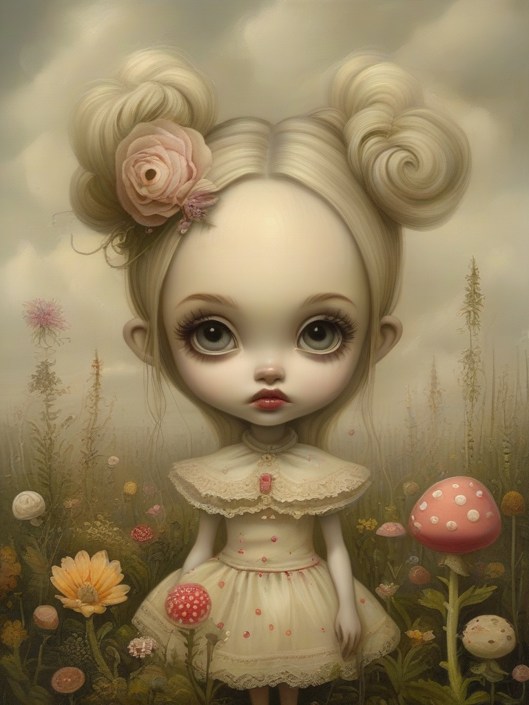 masterpiece,best quality,popsurrealism art,masterpiece,by Mark Ryden,digital painting,<lora:tbh76-sdxl:1>,
