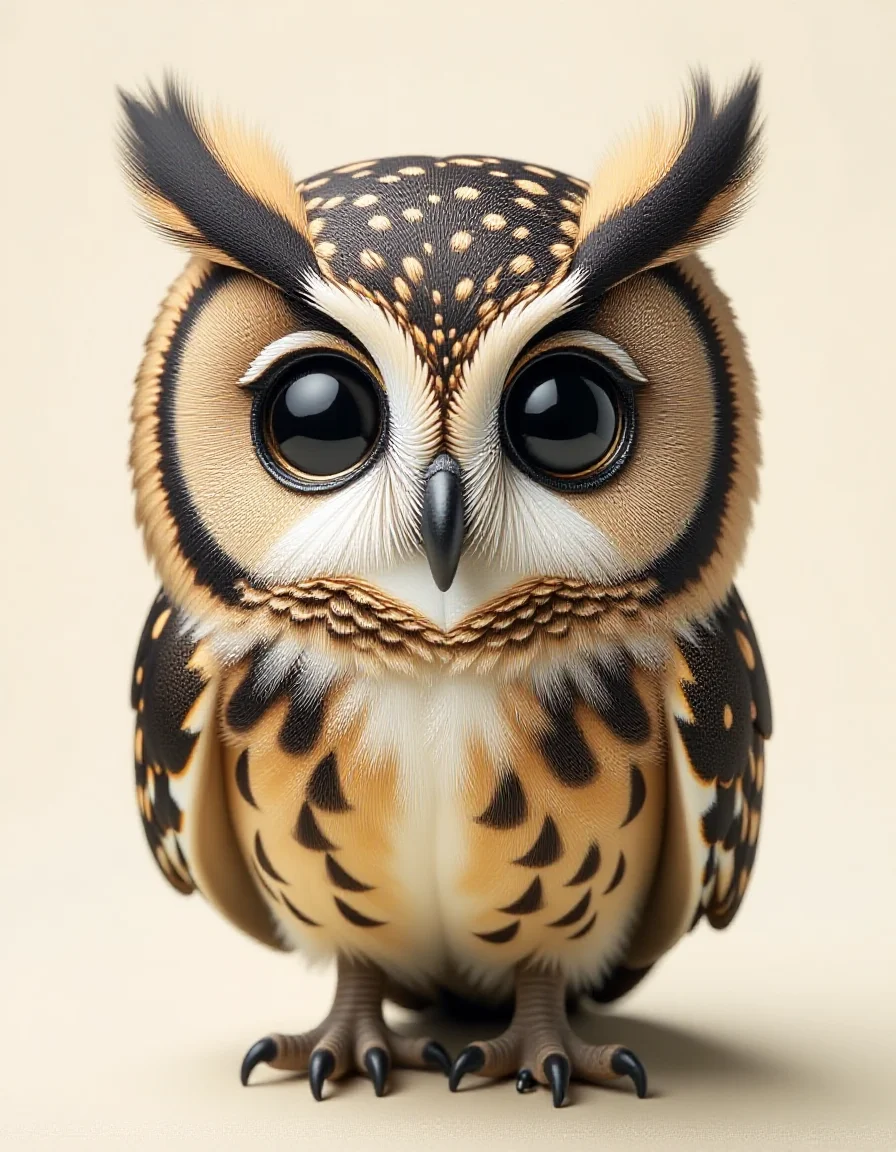 a small zhibi owl <lora:zhibi_flux:1>