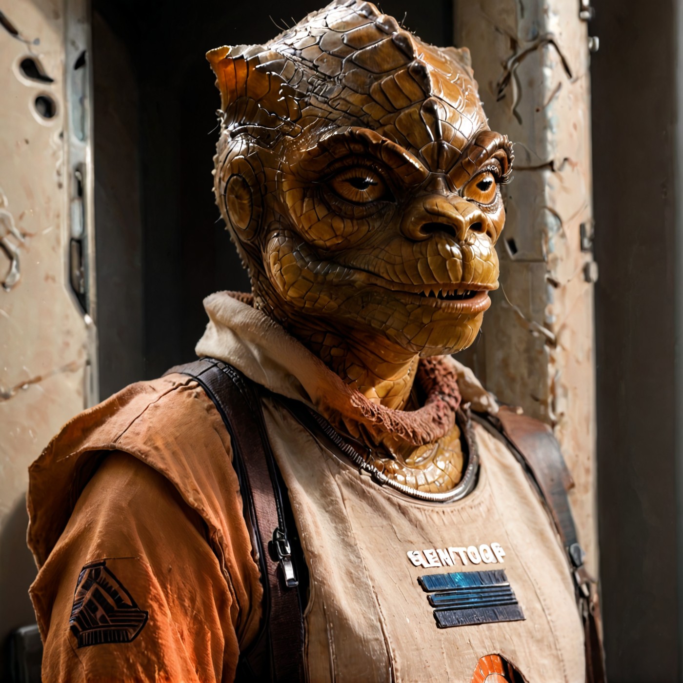 score_9,score_8,score_7,source_furry,
<solo:1.5>,
 trandoshan, trandoshan _starwars, alien,
trandoshan_starwars, trandoshan, alien, trandoshan _starwars, solo, science fiction, 1boy, realistic, teeth, alien, male focus, english text, monster, mecha, robot, tv show,
 <lora:Trandoshan_Star_Wars_V2:1> trandoshan_starwars,