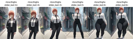 score_9, score_7_up, 1girl,  makima \(chainsaw man\), black pants, looking at viewer, standing,  <lora:thighs slider_last:-6>
