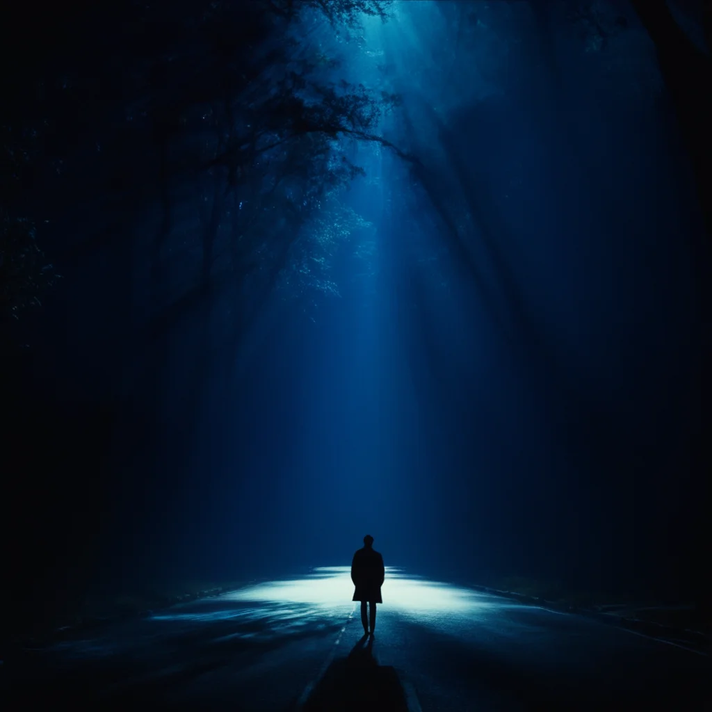 cinematic film still of <lora:Cool Lighting Style:1> Blue Cool Lighting Style
<lora:Chiaroscuro Lighting Style:1>
dramatic, cinematic, shadow, partially covered in shadow, a person standing on a road in the dark Chiaroscuro Lighting Style, solo, 1boy, standing, male focus, outdoors, from behind, tree, night, ground vehicle, scenery, motor vehicle, 1other, silhouette, car, dark, low light, dim light, shallow depth of field, vignette, highly detailed, high budget, bokeh, cinemascope, moody, epic, gorgeous, film grain, grainy