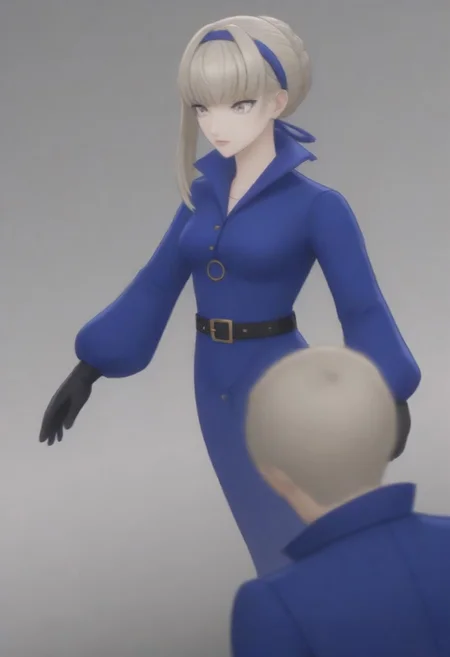 source_anime, anime screencap, source_anime, auratheguillotine, anime screencap, masterpiece, source_anime, shiny skin,,,,,,,,masterpiece,meropep5x, blonde hair, hairband, braid, bangs, grey eyes, blue shirt, belt, black gloves, long blue skirt, black pantyhose,