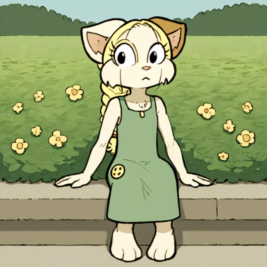 score_9, score_8_up, score_7_up, source_anime BREAK
Tiffany, 1girl, solo, animal ears,blonde hair, furry female,cat, solo,outdoors,,sitting,two toned fur on ear,dress,detailed backround,natural light,shadow detail,front view
<lora:Precocious:0.8>