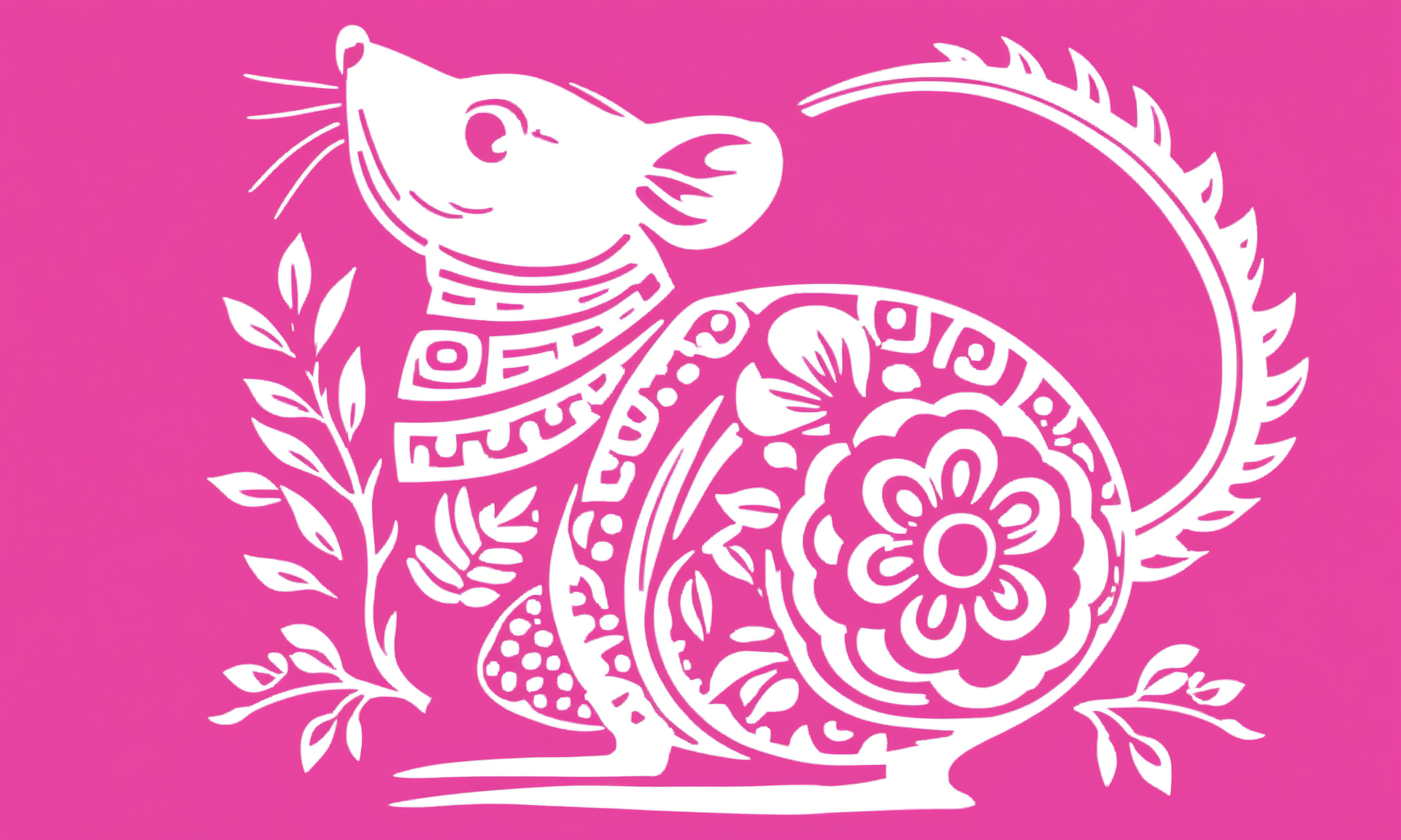 <lora:papercutcd_xl-000004:0.8>, a Chinese paper cut of a rat , papercutcd_xl, pink theme, (solo:1.2), no humans, chinese zodiac,, cutie, cute, (white background:1.3, Unbelievable Digital Artwork:1.3), CGSociety, ArtStation, master works, masterpiece, best quality, ultra detailed, high quality