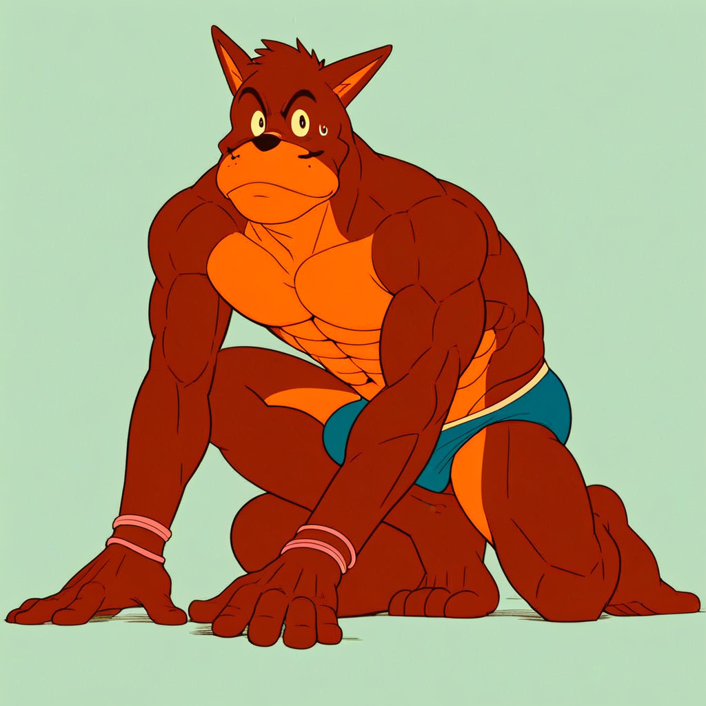 Lestrade, 1boy, male focus, furry, furry male, swimsuit, male swimwear, abs, bracelet, speedo, topless male,  score_9, score_8_up, score_7_up, score_6_up <lora:vinceteaa_020_04v2-step00000400r:1> good face, good eyes, looking at viewer, full body,