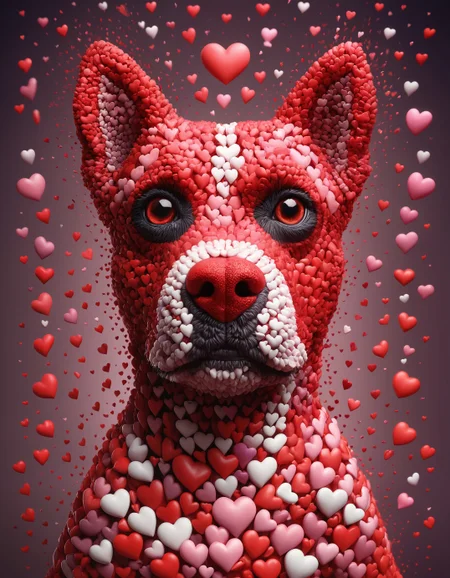amazing award winning photo of a dog made out of hearts as zavy-hrtfl