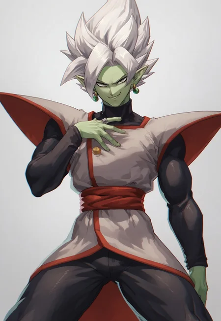 safe_pos, score_9, score_8_up, score_7_up score_6_up, OverallDetail, vivid colors,
Male, Zamasu, Green skin, Pointed ears, White hair, Gray eyes,
Athletic build, Perfect eyes, Perfect face,
Eyes wide open, smirk,
posing, standing, spread legs,