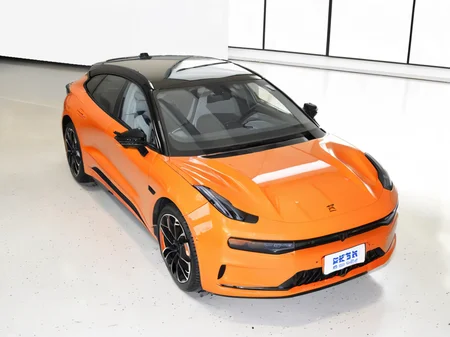 zeekr 001,orange body,white wall background,simple background,vehicle focus,car,ground vehicle,motor vehicle,no humans,white background,shadow,sports car,wheel,simple background,<lora:zeekr 001:0.8>,, masterpiece, best quality,