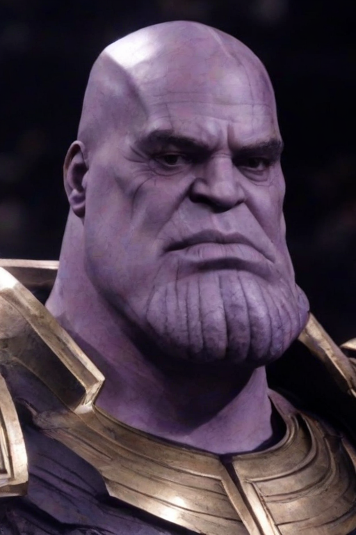 <lora:PE_HabsburgDiffusion:1.2>  PEHabsburg, large chin, underbite,
(((Thanos))), purple skin
