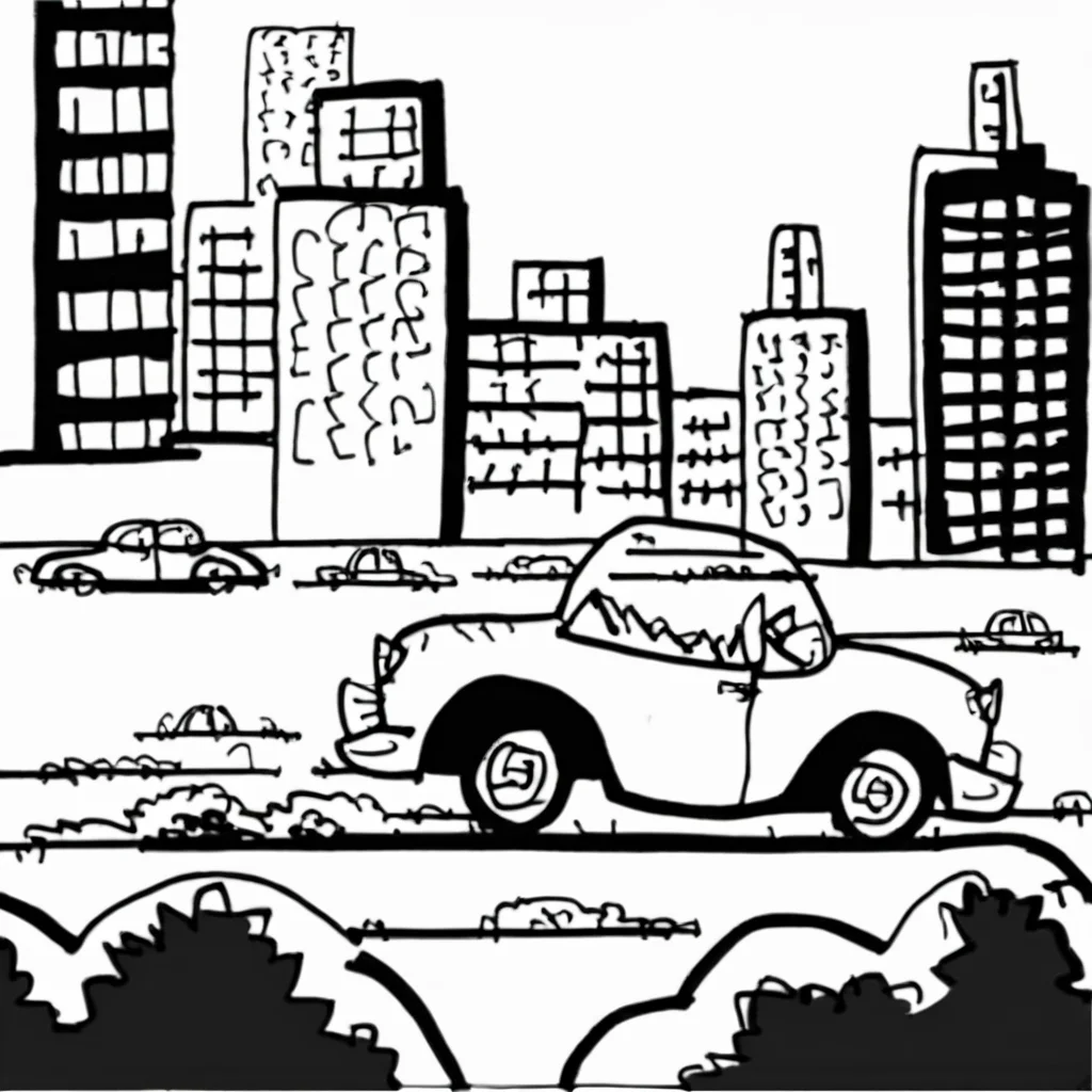 drawix19 car in city<lora:drawix19:1>