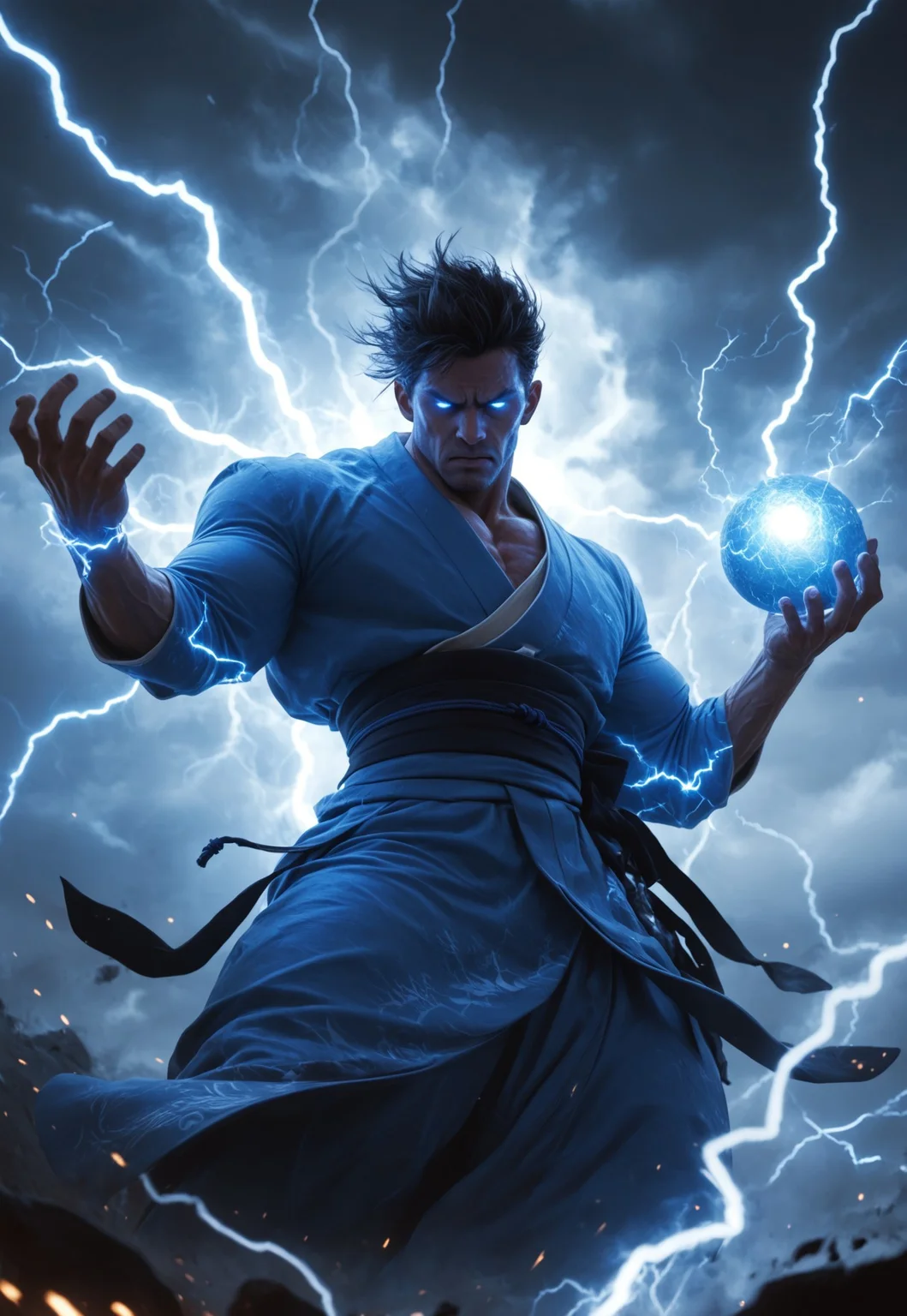 score_9, score_8_up, score_7_up, ((( )))
,
((( Ligmagmb, electricity, lightning, glowing,Blue theme, Blue eyes, glowing eyes,)))
,
((( 1boy, solo, huge muscular boy, kimono)))
,
((( Lightning ball )))
,
((( )))
,
(( ))
,
(( ))
,
((( )))
,
()