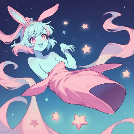 score_9, score_8_up, score_7_up, score_6_up, score_5_up, score_4_up, BREAK, 
elemental \(creature\), 1girl, solo, death elemental, spectral, ghost, pastel colors, floating, ethereal, bunny ears, candy, undead, mystical, cute, whimsical, glowing, night, stars, cheerful
<lora:elementals_v2:1>
