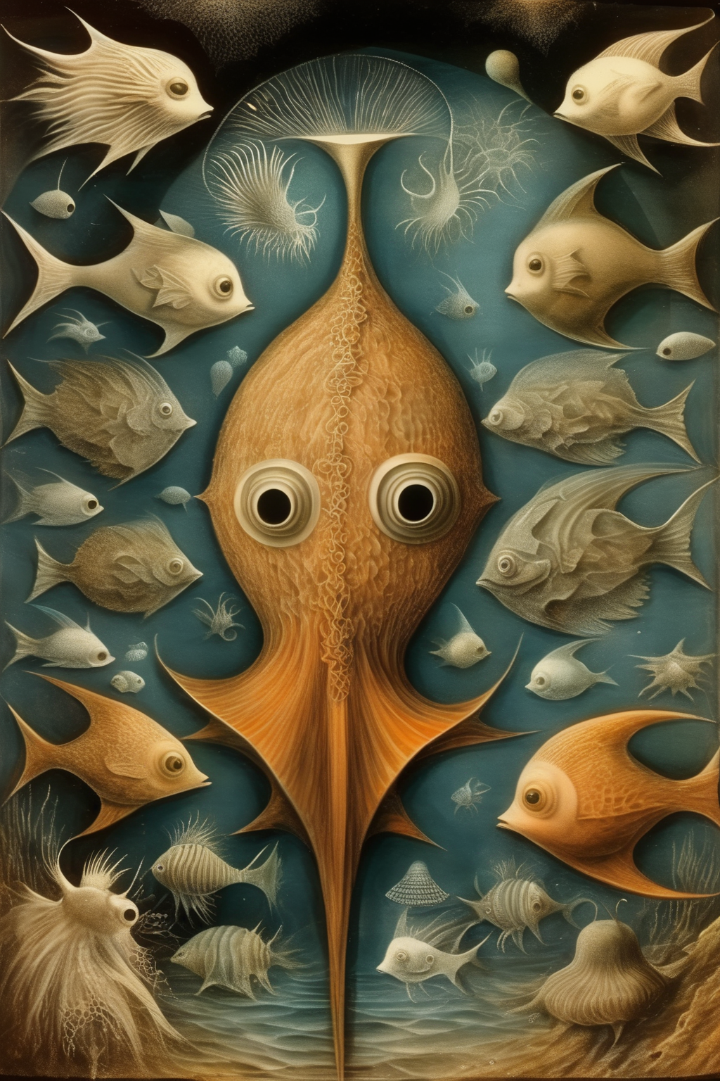 <lora:Remedios Varo Style:1>Remedios Varo Style - Prior Art in the style of Remedios Varo and ernst haeckel