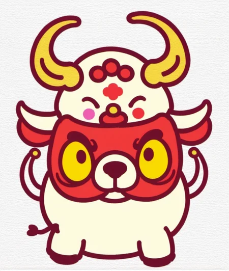 china chic emoticon, bull, <lora:cic:0.7>