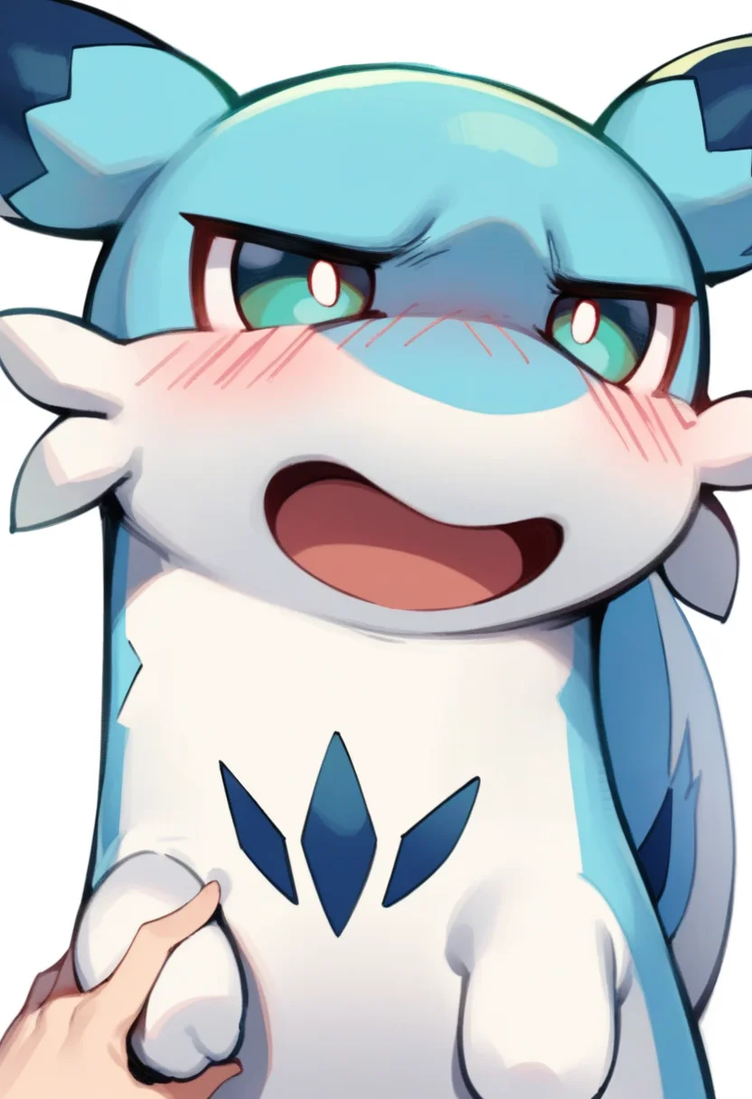 masterpiece,best quality,very aesthetic,absurdres,<lora:chillet_v2:1>,chillet, animal, no_humans, solo, angry, blush, white_background, pokemon_\(creature\), simple_background, anger_vein