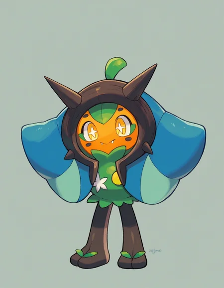 zPDXL, score_9, score_8_up, score_7_up, source_anime, 1girl, solo,
<lora:Ogerpon_v2:0.8> ogerpon, pokemon \(creature\), yellow eyes, blue poncho,