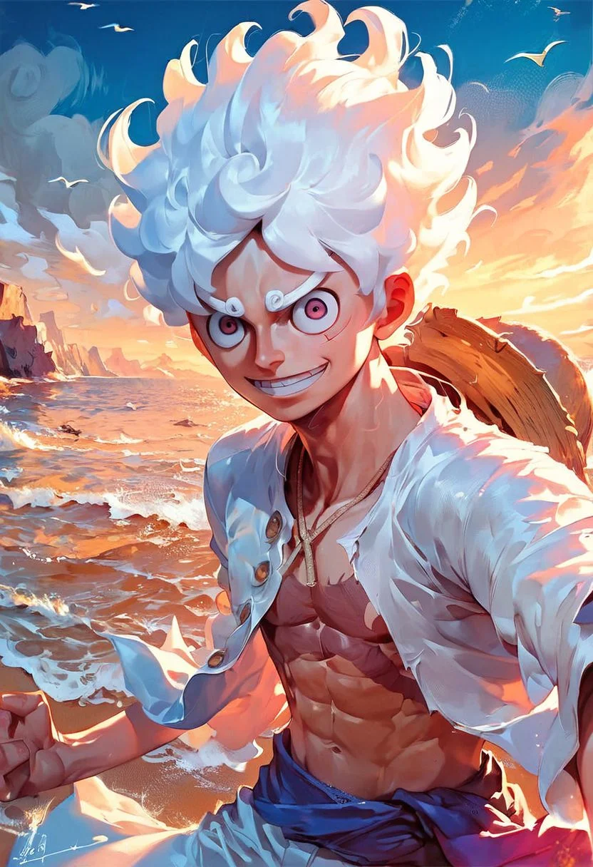 score_9, score_8_up, score_7_up ,score_6_up, Gearfive in the beach , ultra detailed background, best drawing, master piece , 8k,solo, detailed face