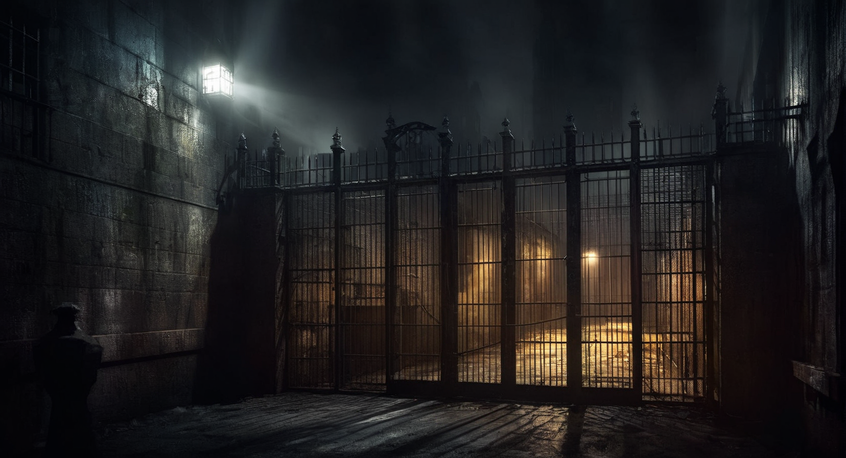 Dark Fantasy Art of  <lora:Gotham City:1.2>
Gotham City Gotham State Penitentiary a prison at night with a search light, dark, moody, dark fantasy style
