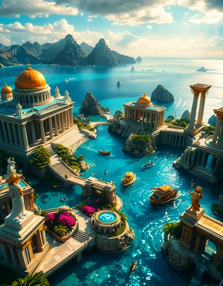 A breathtaking view of the lost city of Atlantis, submerged beneath crystal-clear ocean waters. The city showcases a magnificent blend of ancient Greek and futuristic architecture, with towering marble temples, golden domes, and intricate carvings glowing under the soft bioluminescent light of coral reefs. Majestic pillars and archways, partially covered in coral and algae, rise from the ocean floor, creating an atmosphere of mystery and forgotten grandeur. The sunlight filters through the water, casting shimmering patterns on the grand stone pathways and illuminating massive statues of gods and mythical beings, eroded by time. The scene is peaceful and awe-inspiring, with an ethereal blue glow enhancing the dreamlike, almost magical quality of this underwater utopia. No marine creatures or human presence disrupt the timeless serenity of this lost civilization.
 <lora:atl4nt1s:1>,atl4nt1s,<lora:SDXLFaeTastic2400:0.4> <lora:extremely_detailed:0.4> extremely detailed, Masterpiece,best quality,hi res,8k,hi res,8k,award winning,(sharp focus, intricate, highly detailed),
