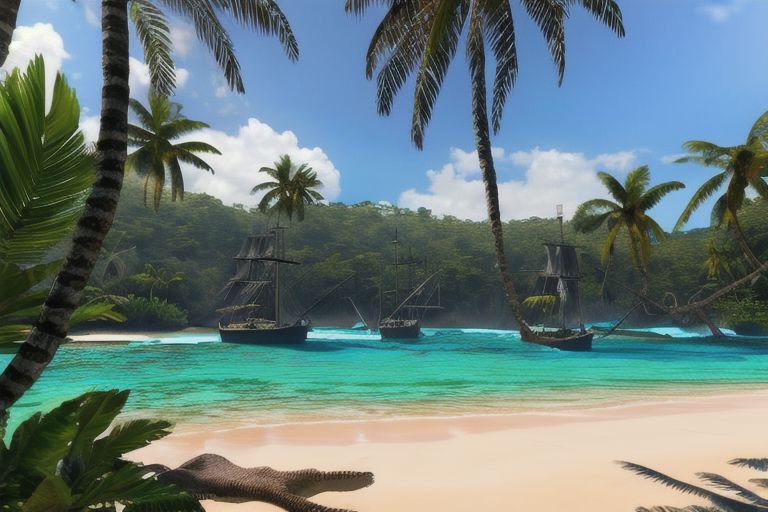(masterpiece:1.2), (best quality,:1.2), 8k, HDR, ultra detailed, ((photorealistic)), perfect anatomy, professional light, cinematic lighting, fashion photography, ambient lighting,<lora:detail_slider_v4:3>, pire, <lora:PirateRealms-10:1>, a tropical beach in the caribbean, epiCPhoto