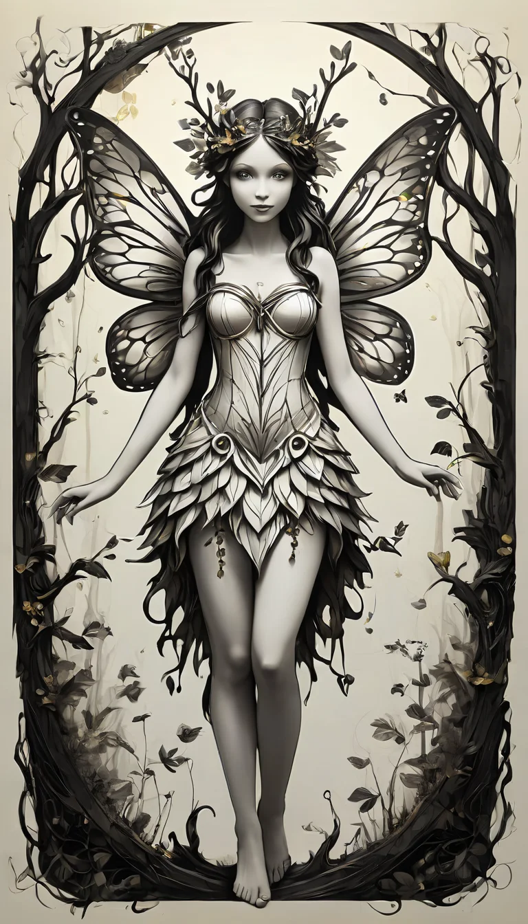 sketch_sheet, a drawing of a Forest Fairy, ((black and white:1.5)), (paper background:1.5) golden ratio, detailed, sharp focus, intricate, still, dynamic, full color, attractive, cinematic, highly saturated colors, surreal, open intriguing, very inspirational, glowing, magical, thought fascinating, creative, positive, unique <lora:sketches-sdxl:1>