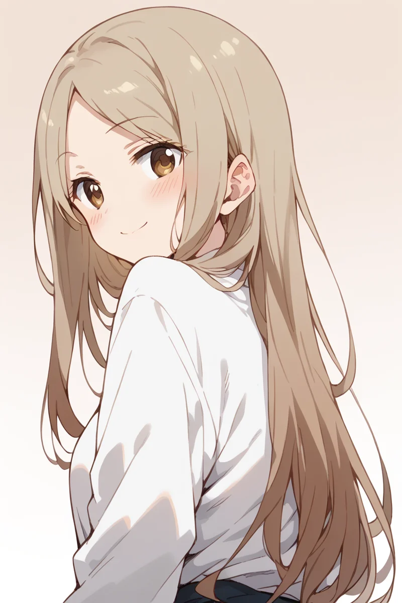 score_9, score_8_up, score_7_up, score_6_up,
<lora:Kotone_Noda:1> kotone, 1girl, solo, long hair, brown eyes, smile, looking back, blush, brown hair, looking at viewer, gradient, gradient background