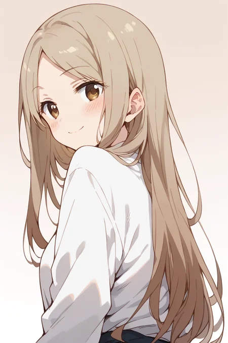 score_9, score_8_up, score_7_up, score_6_up,
<lora:Kotone_Noda:1> kotone, 1girl, solo, long hair, brown eyes, smile, looking back, blush, brown hair, looking at viewer, gradient, gradient background