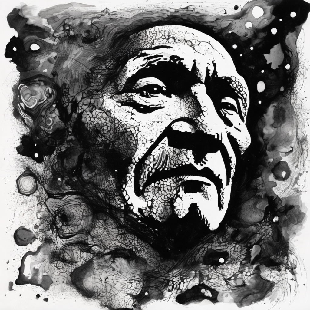 astrstica old man artist, surrealistic, black ink <lora:astrstica:1>