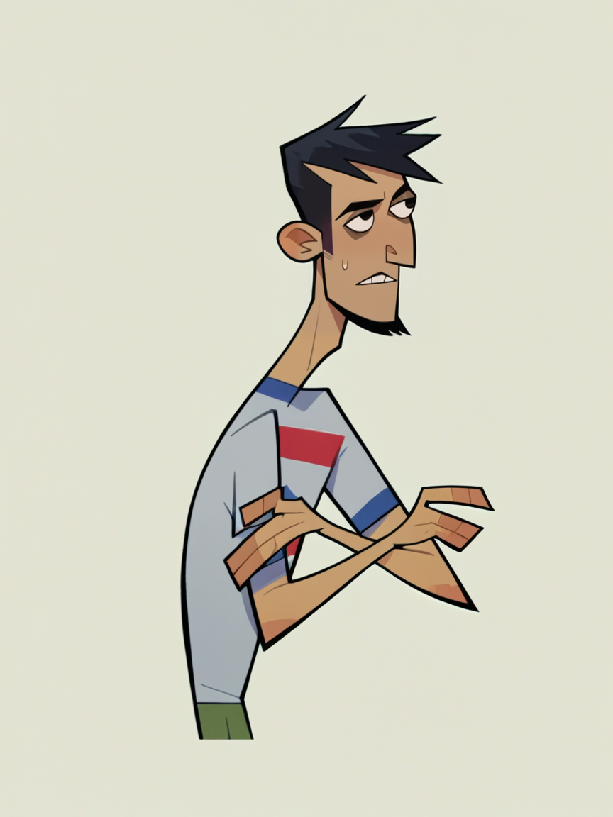score_9, score_8_up, score_7_up, score_6_up, score_5_up,   <lora:clonehighXLP:1> clone high, 1boy, black hair, solo