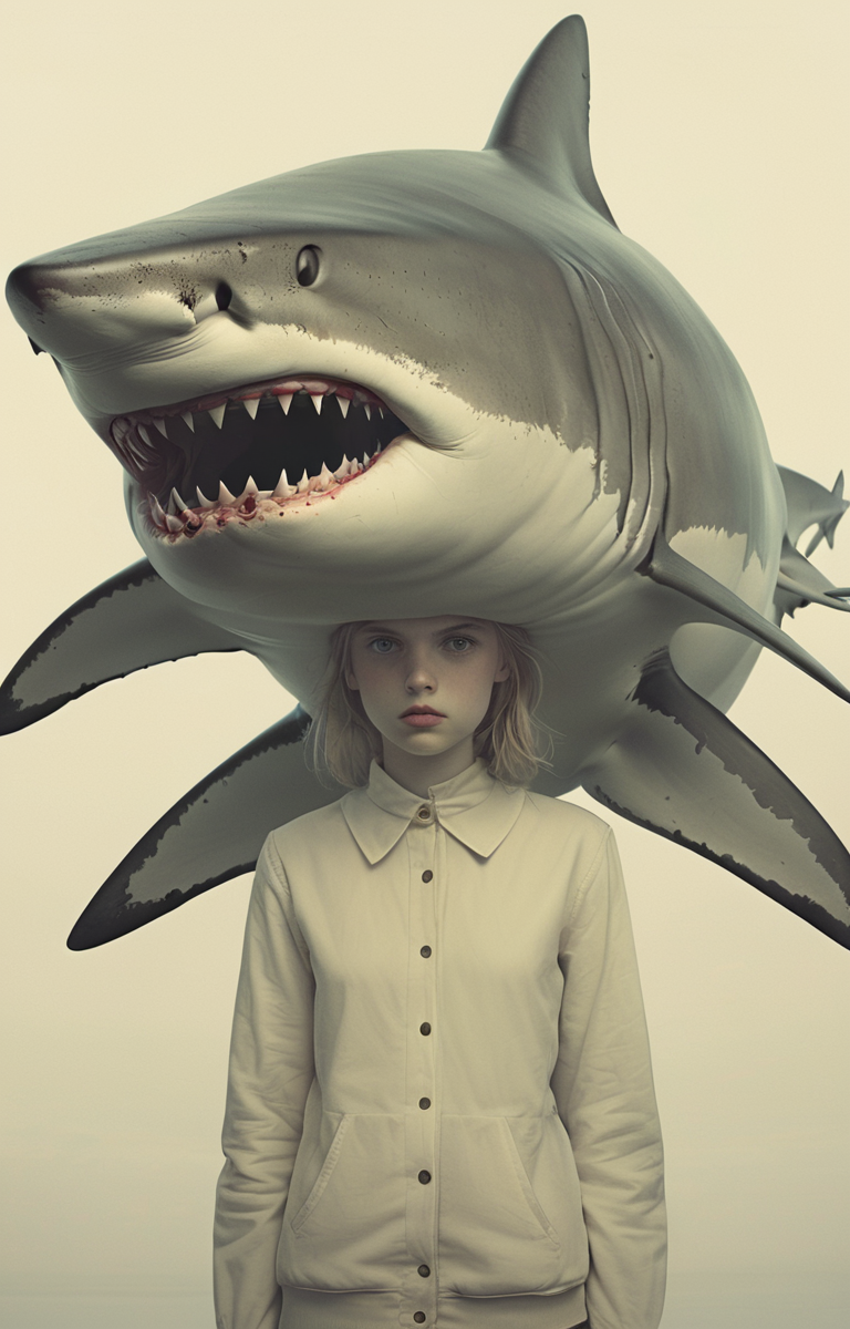 masterpiece,best quality,<lora:tbh336-sdxl:0.6>,illustration,style of massive Swedish shark tech genius teenage girl