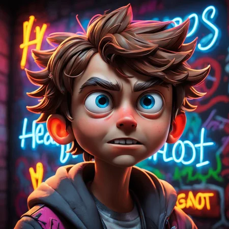 pc gamer boy , graffiti neon images of a neon lit sign with the text 'HeadshoT'