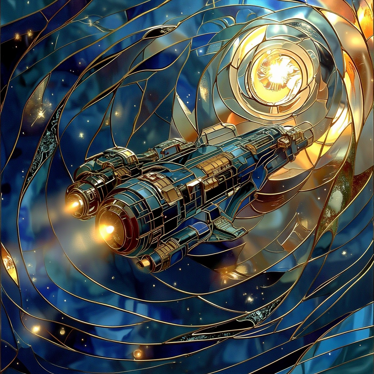 spaceship in the endless space