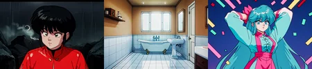 highly insanely detailed, masterpiece, top quality, best quality, highres, 4k, 8k, RAW photo, (very aesthetic, beautiful and aesthetic), 
<lora:ranma_style_v1:0.5>, 
(1girl:1.3), 1other, 
__lazy-wildcards/dataset/background__,âââ